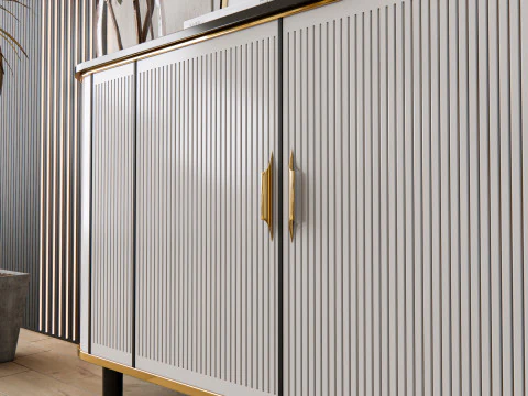 Sideboard with wall panel and flooring 9 3D Model