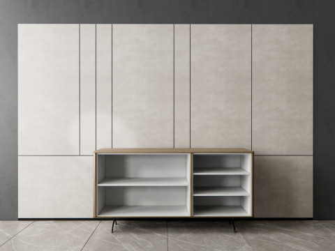Sideboard with wall panel and flooring 10 3D Модель