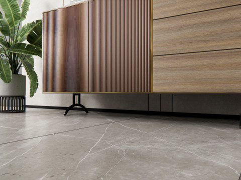 Sideboard with wall panel and flooring 10 3D Модель