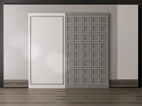 Sideboard with wall panel and flooring 11 Modello 3D