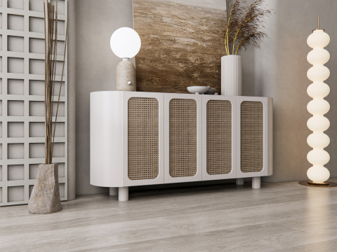 Sideboard with wall panel and flooring 12 3D Model