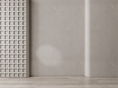 Sideboard with wall panel and flooring 12 3D Model