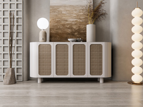Sideboard with wall panel and flooring 12 3D Model