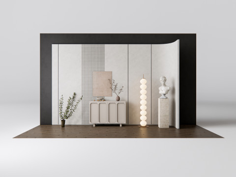 Sideboard with wall panel and flooring 13 3D मॉडल