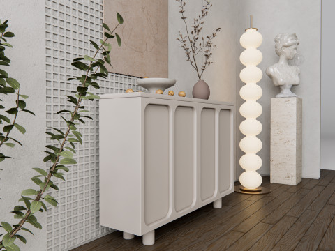 Sideboard with wall panel and flooring 13 3D मॉडल