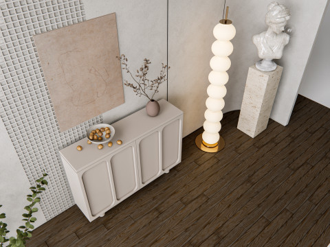 Sideboard with wall panel and flooring 13 3D मॉडल