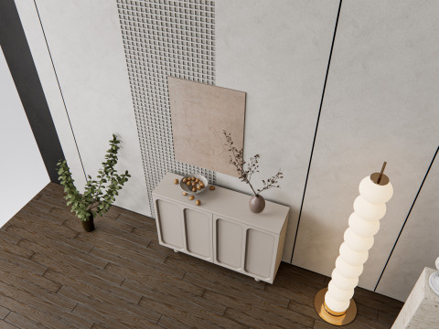 Sideboard with wall panel and flooring 13 3D मॉडल