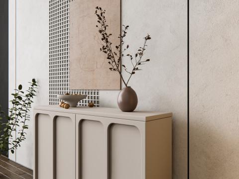 Sideboard with wall panel and flooring 13 3D मॉडल