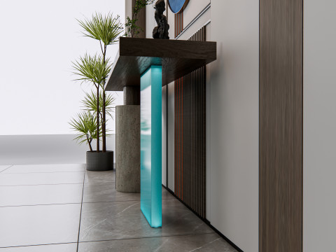 Sideboard with wall panel and flooring 14 3D Model