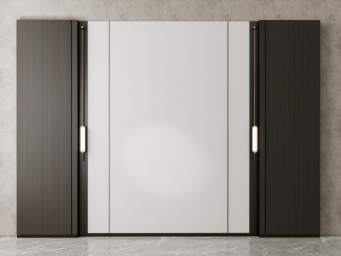 Sideboard with wall panel and flooring 16 3D मॉडल