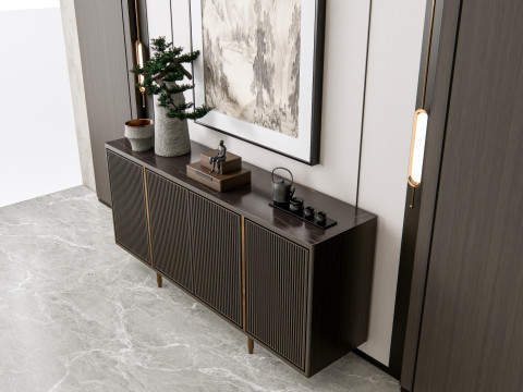 Sideboard with wall panel and flooring 16 3D मॉडल