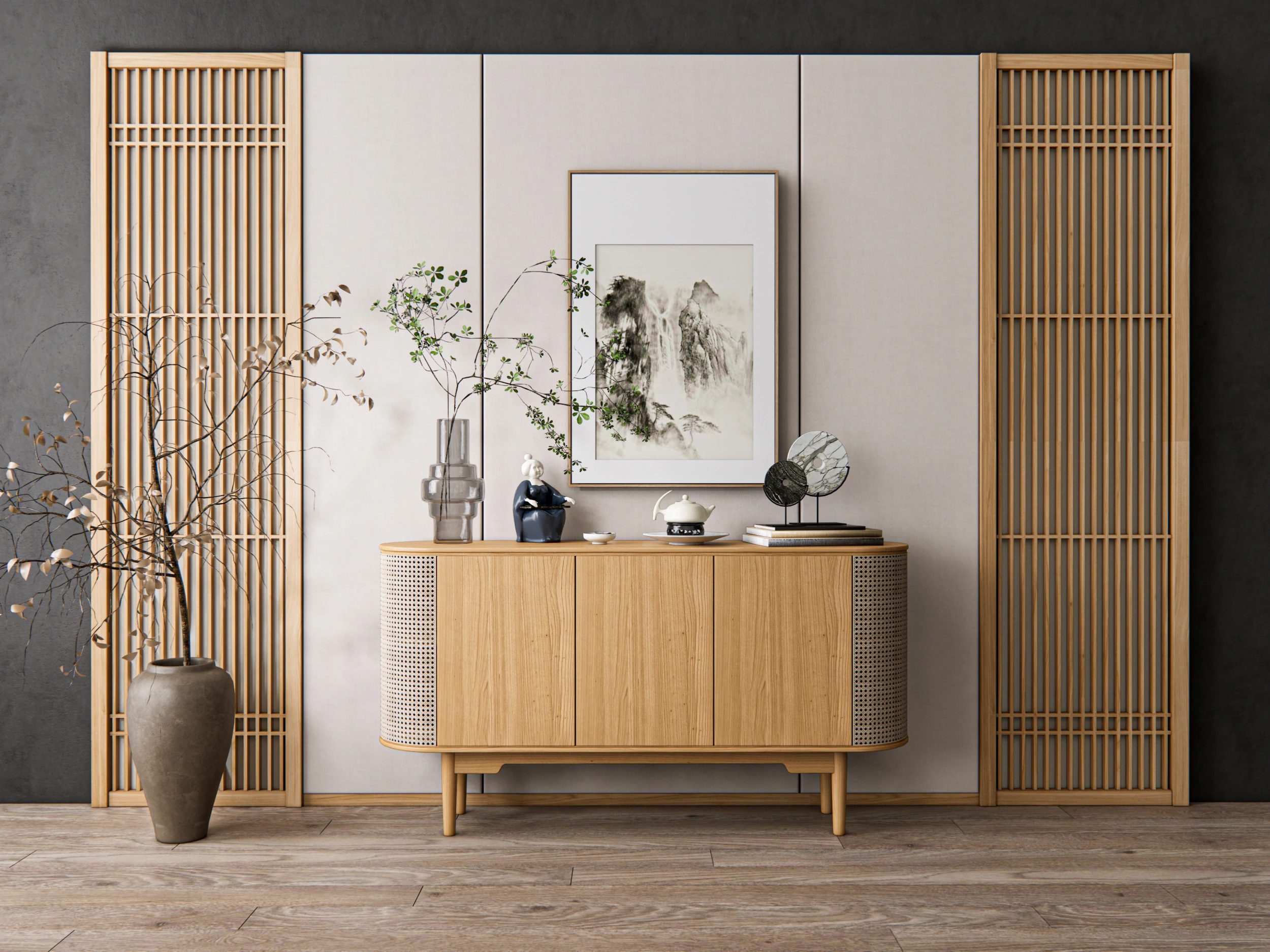 Credenza con boiserie e pianale 17 Modello 3D .c4d .max .obj .3ds .fbx .stl .blend