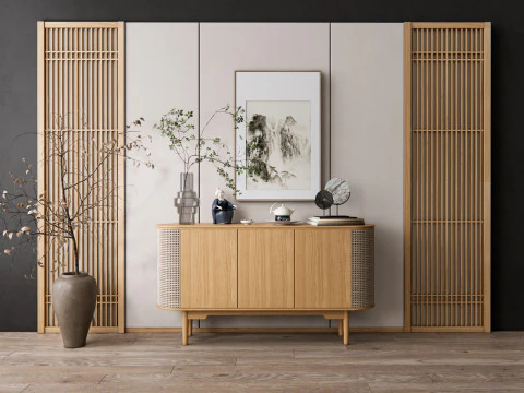 Credenza con boiserie e pianale 17 Modello 3D