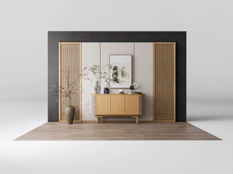 Credenza con boiserie e pianale 17 Modello 3D