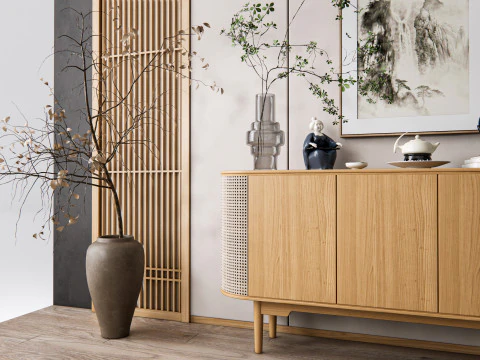 Credenza con boiserie e pianale 17 Modello 3D