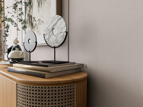 Sideboard with wall panel and flooring 17 3D-Modell
