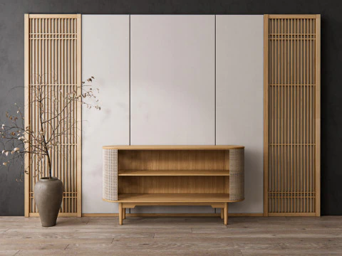 Credenza con boiserie e pianale 17 Modello 3D