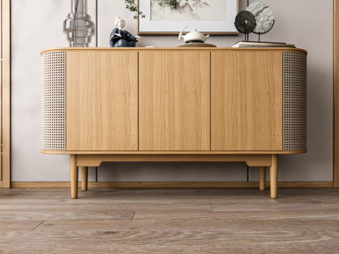 Sideboard with wall panel and flooring 17 3D-Modell