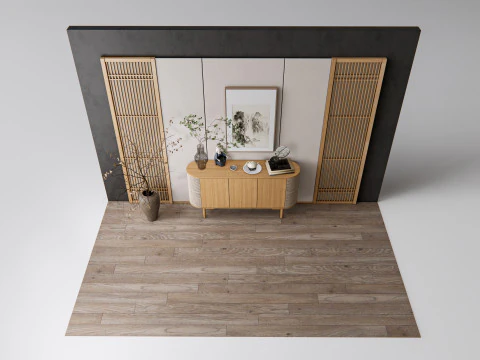 Credenza con boiserie e pianale 17 Modello 3D