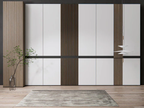 Aparador com painel de parede e piso 18 Modelo 3D