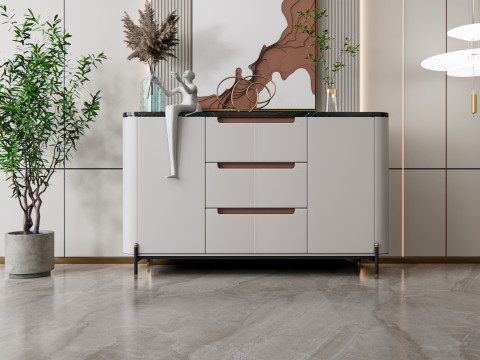 Sideboard with wall panel and flooring 19 3D Model