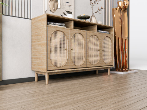 Sideboard with wall panel and flooring 20 3D Model