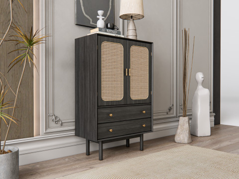 Sideboard with wall panel and flooring 21 Modello 3D