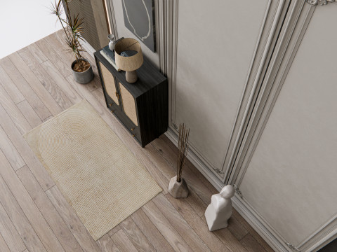 Sideboard with wall panel and flooring 21 Modello 3D