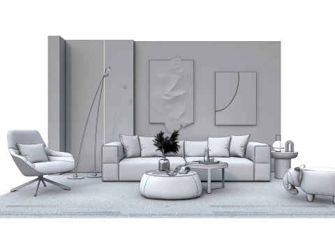 Sofa set 2 3D Model