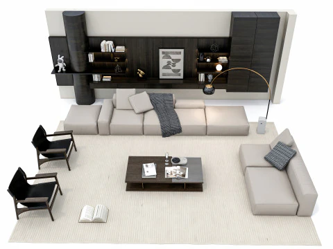 Sofa set 3 3D Model