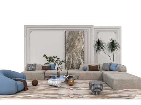 Conjunto de sof&aacute; 5 Modelo 3D