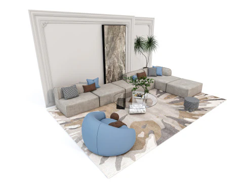 Conjunto de sof&aacute; 5 Modelo 3D