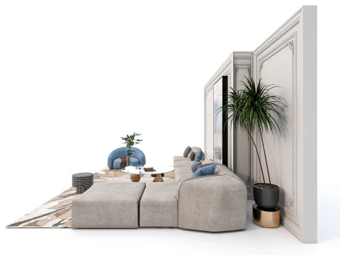 Conjunto de sof&aacute; 5 Modelo 3D