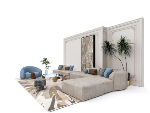 Conjunto de sof&aacute; 5 Modelo 3D