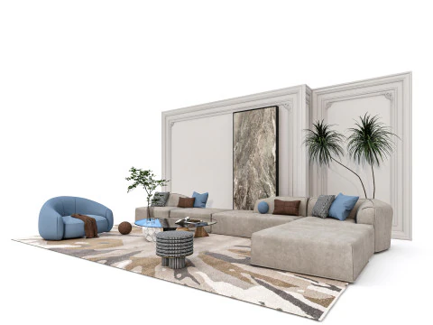 Conjunto de sof&aacute; 5 Modelo 3D