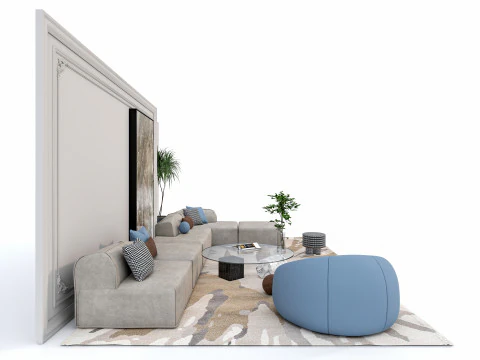 Conjunto de sof&aacute; 5 Modelo 3D