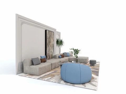 Conjunto de sof&aacute; 5 Modelo 3D