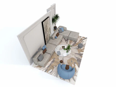 Conjunto de sof&aacute; 5 Modelo 3D