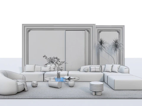 Conjunto de sof&aacute; 5 Modelo 3D