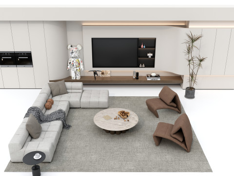 Sofa set 6 3D मॉडल