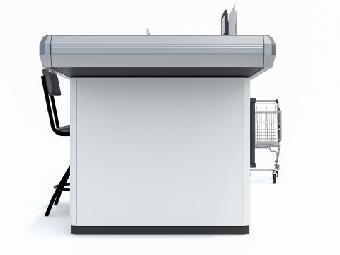 Supermarket Grocery stands Shelves Racks Showcase checkout 1 3D मॉडल