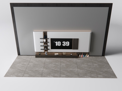 TV wall 3 Model 3D
