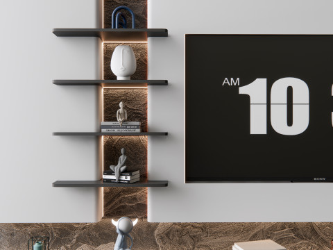 TV wall 3 Model 3D