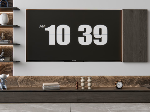 TV wall 3 Model 3D