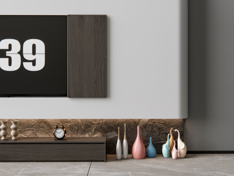 TV wall 3 Model 3D