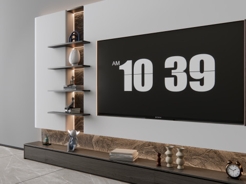 TV wall 3 Model 3D