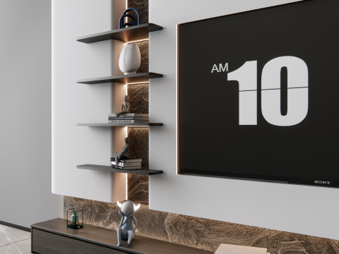 TV wall 3 Model 3D