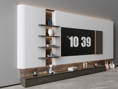TV wall 3 Model 3D