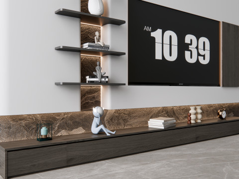 TV wall 3 Model 3D