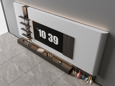 TV wall 3 Model 3D